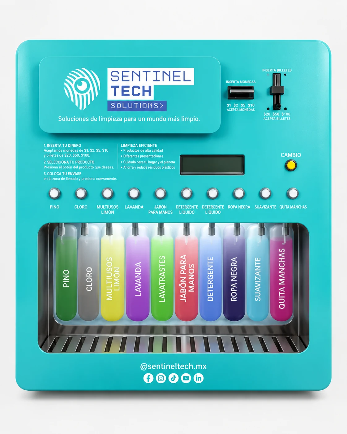 Vending de productos de limpieza Sentinel, imagen de referencia compartida por Sentinel